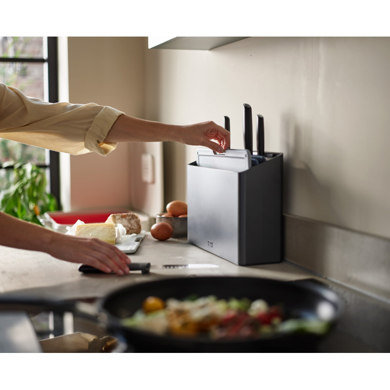 Folio Plus 8-Piece Knife & Cutting Board Set, Graphite
