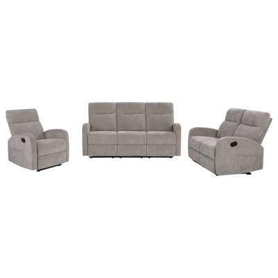 Camecia Chenille Upholstered Manual Reclining Loveseat Sand
