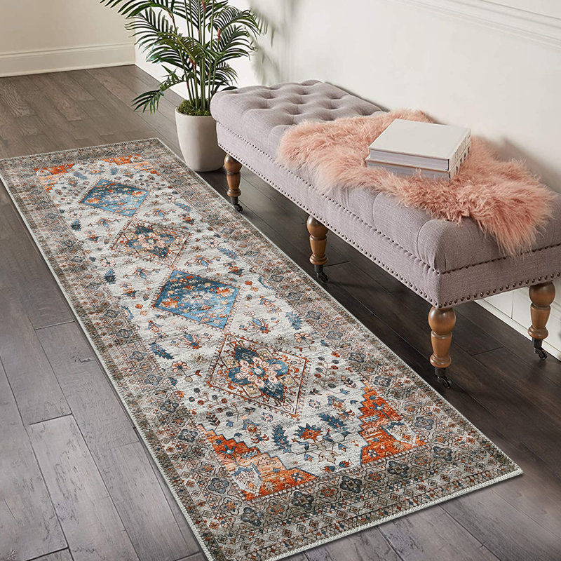Tapis Dametre avec envers antidérapant, Tapis de couloir 2 pi x 6 pi