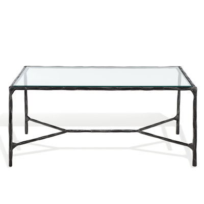 Evelynn 18" H x 40" W Iron Coffee Table