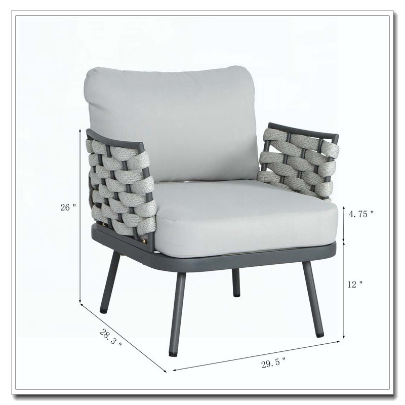 Coussin hydrofuge en acier pour fauteuil club