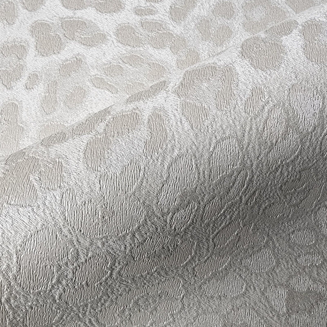 Off White Embossed Sparkles Glitter Wallpaper Faux Leopard Cheetah Skin Everly Quinn