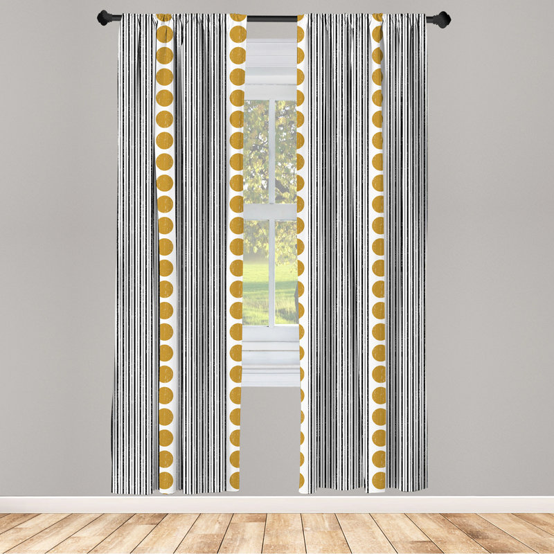 Striped Semi-Sheer Rod Pocket Curtain Panels, 56" x 63"