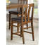 Table et chaises de salle à manger 5 pièces à hauteur de comptoir - Assise rembourrée en bois brun et en similicuir 4-1212038686