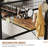 Twin Loft Bed with L-Shaped Desk, Metal Bunk Bed Frame with 2 Open Shelves & Decorative Mesh Panel, Guardrails & Ladder, No Box Spring Needed-316904230