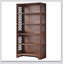 Bibliothèque vintage Mid-Century à 6 niveaux avec design en X, rangement durable et élégant pour la maison et le bureau