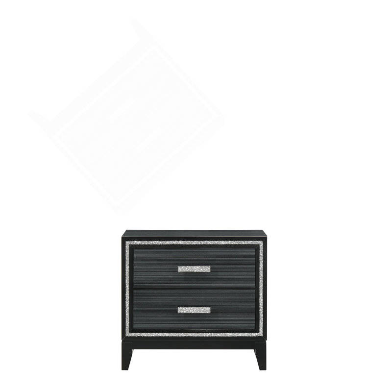 Haiden Weathered  Nightstand, Black