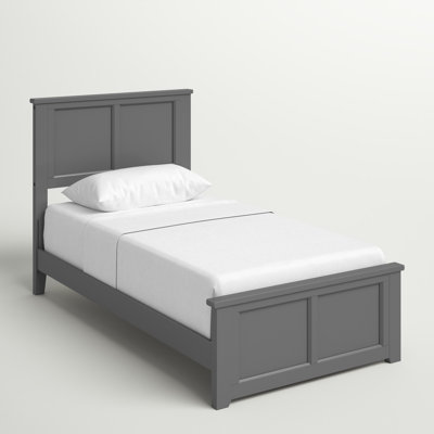 Amear Solid Wood Foundation Bed with Matching Footboard