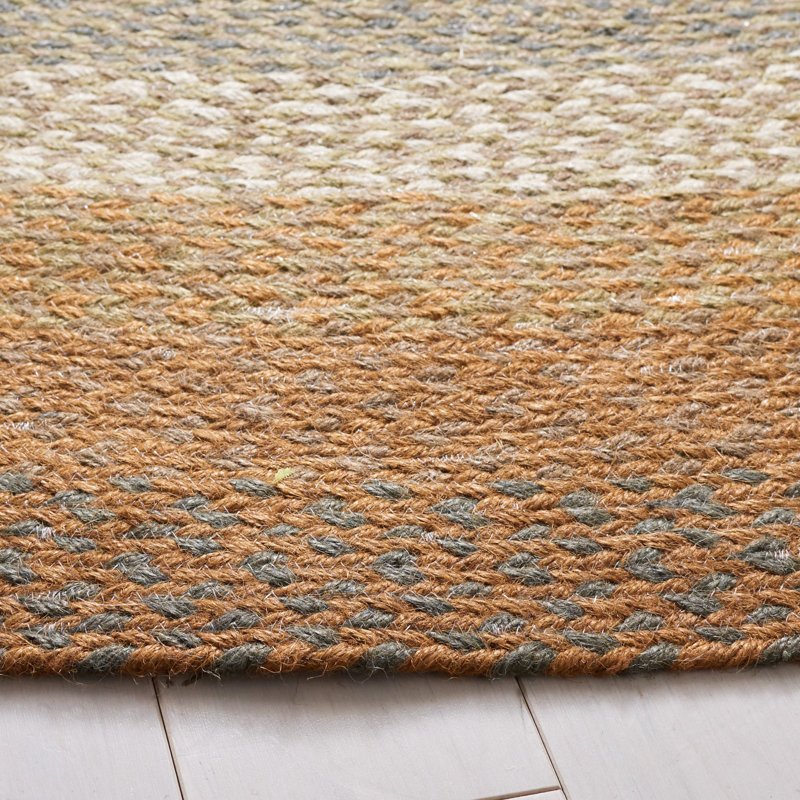 Halim Flat Weave Jute Geometric Rug, Round 6'