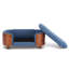 Lit pour chien surélevé de style scandinave avec pattes en bois massif et dossier en bois courbé, coussin en velours-16390601-16390642