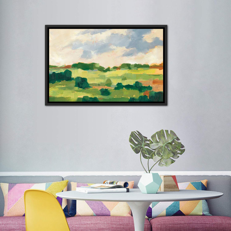 «Scattered Trees I» par Ethan Harper - reproduction, Cadre noir, H 40 po x l 60 po x 1,5 po