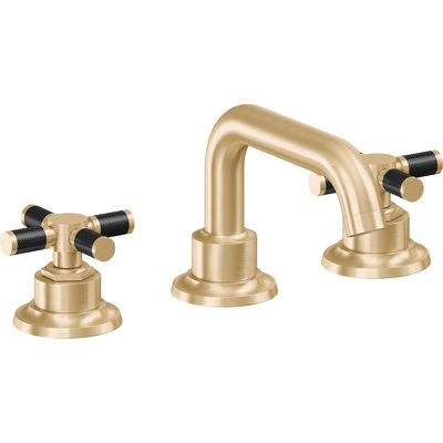 Descanso 8" Widespread Lavatory Faucet with Cross Carbon Fiber Handle