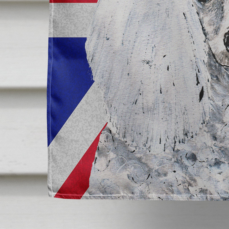 40 x 28 po en polyester britannique 2 faces english union jack drapeau maison, Caniche (blanc)