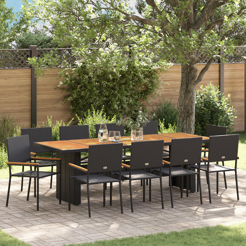 10 - Person Patio Dining Set with Rectangular Table