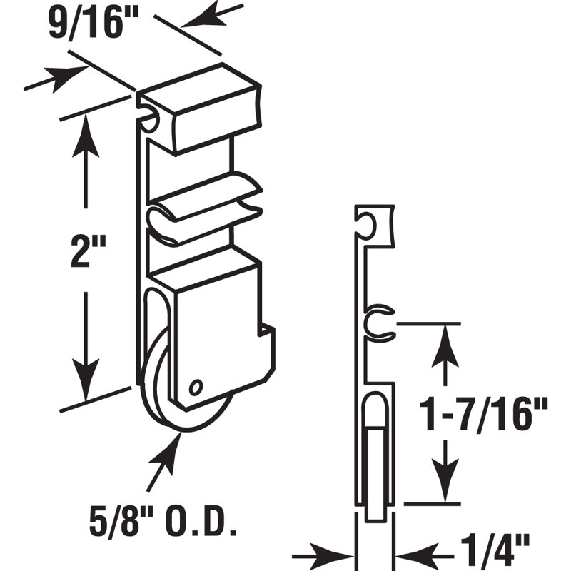Prime-Line International Series, rouleau de fenêtre coulissant, bille d'acier plate