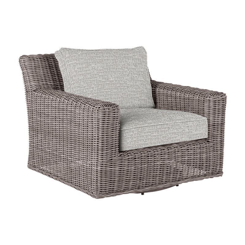 Rustic Patio Armchair with Cushions, Welt, Oyster, Verona Mist