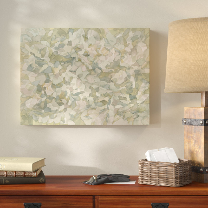« feuilley abstract », reproduction de peinture à l’acrylique sur toile tendue, H 14 po x l 19 po x P 2 po
