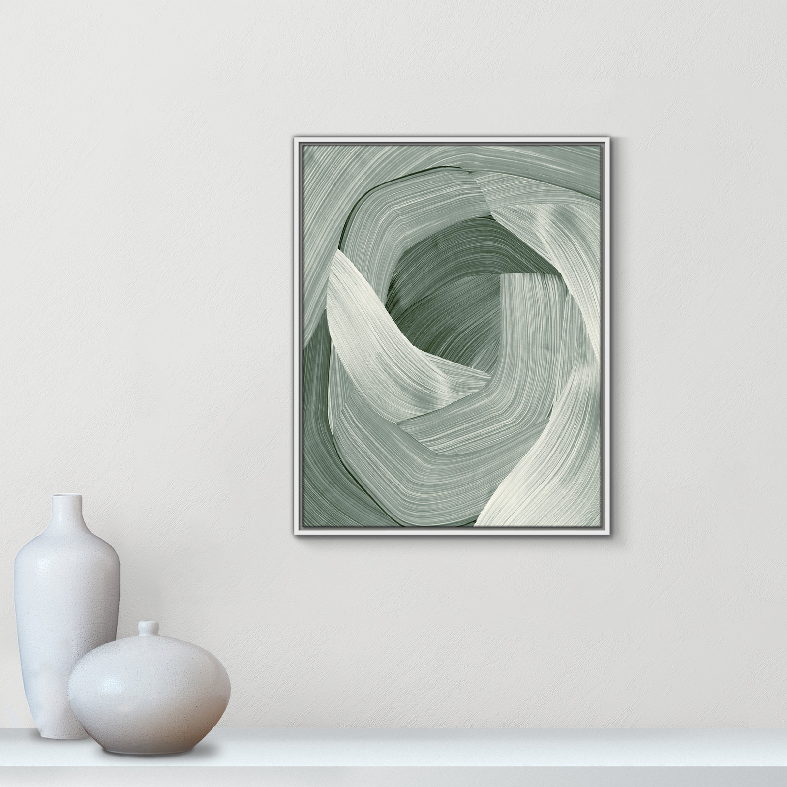 Wyn "Enriched Emerald" Print, White , 29.5" H x 23.5" W
