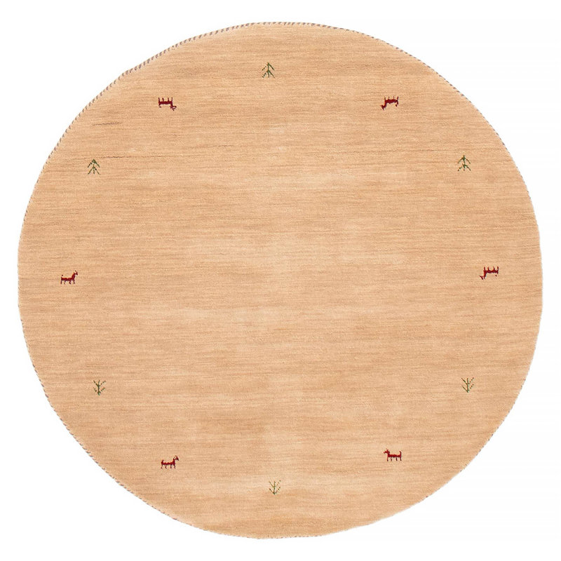 Kashkuli Gabbeh Beige Rug 4'11" x 4'11"