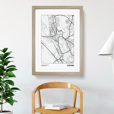 Map Oxford UK - Picture Frame Graphic Art