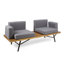 Causeuse d'extérieur avec table basse Canoga
