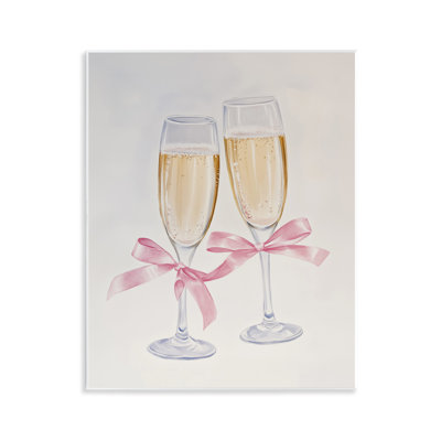 Plaque murale chic avec verres à champagne, design par Arlington Prints