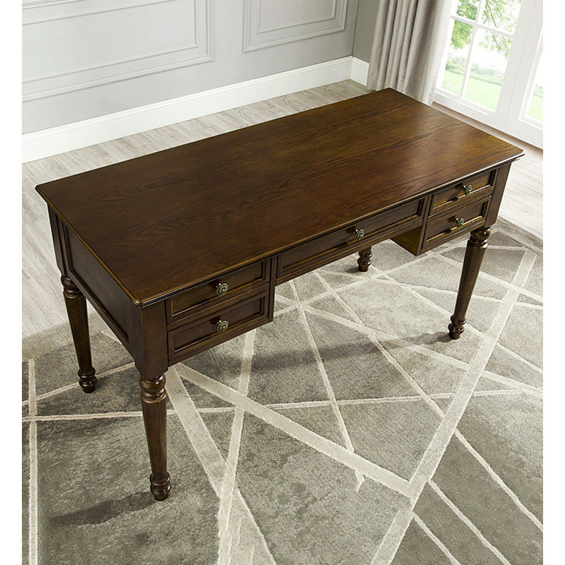 Bureau en bois massif American Rustic, 30,71 po H x 55,12 po L x 23,62 po P, Brun