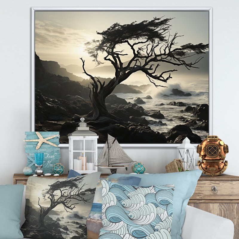 «Beach Photo Coastal Symphony II», reproduction sur toile, H 30 po x l 40 po x P 1,5 po, Cadre flottant blanc