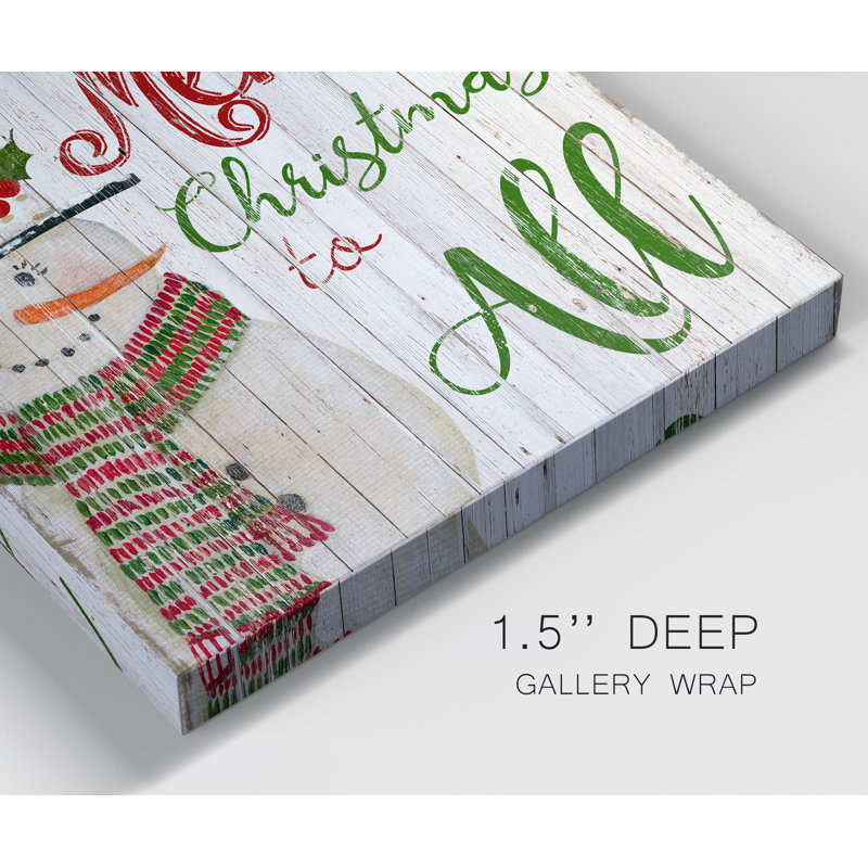 Merry Snowman - Wrapped Canvas Print, 40" H x 40" W x 1" D