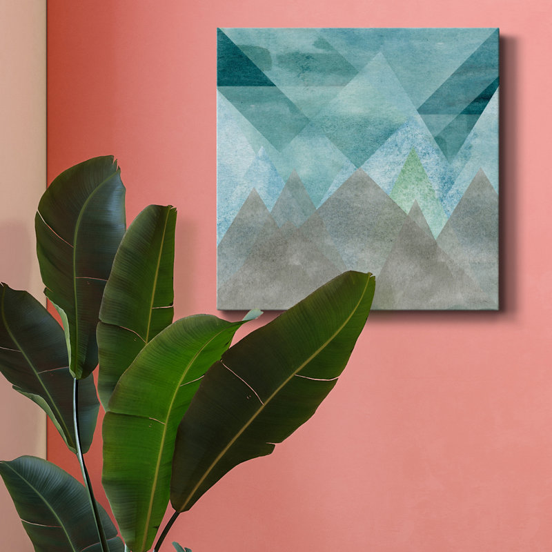 Triangle de montagne - impression sur toile tendue, H 16 po x l 16 po x P 1 po
