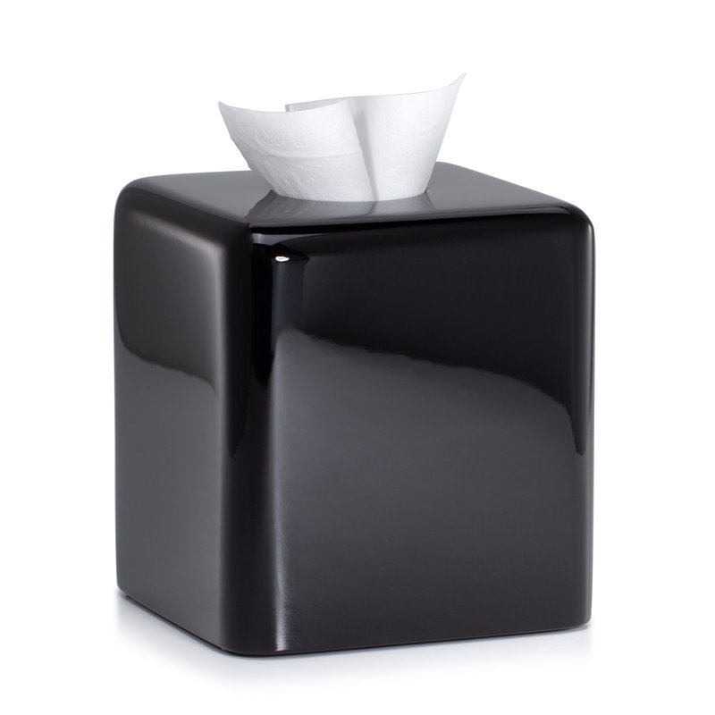 Domus Black Gloss Tissue Box Cover