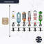  Black 6 Bottle Wall Mounted Bar Rail & 35ml Spirit Optics, UK Made, Fits 70cl–1.5L Bottles