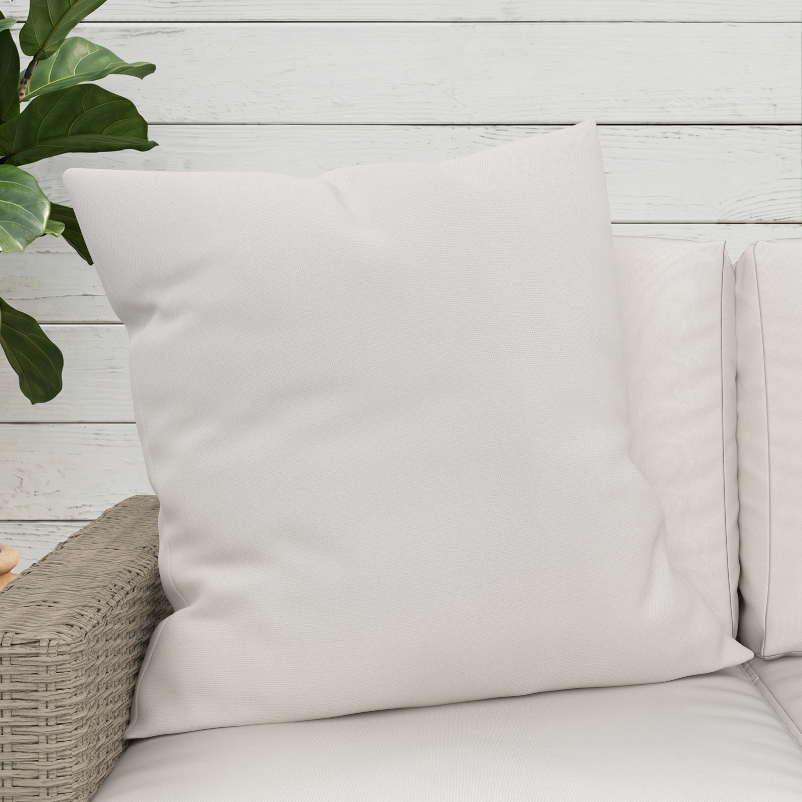 Sunbrella® Throw Pillow, Square 24", Canvas Natural Sunbrella® Canvas
