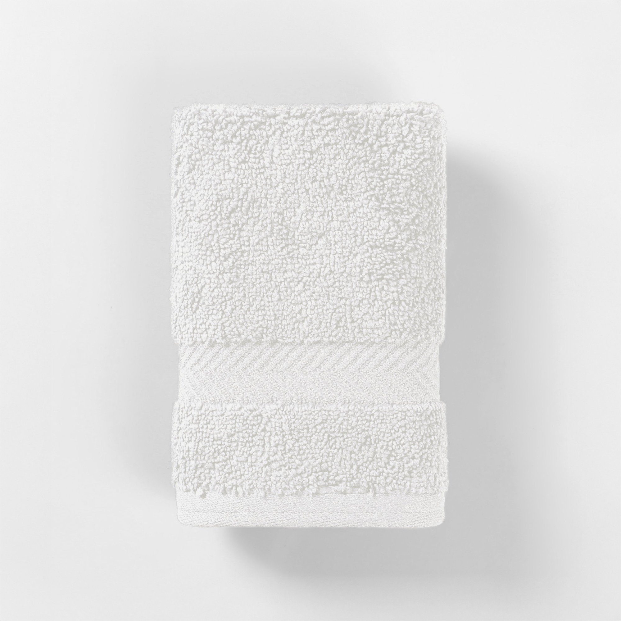 Rane Plush Cotton Washcloth, White
