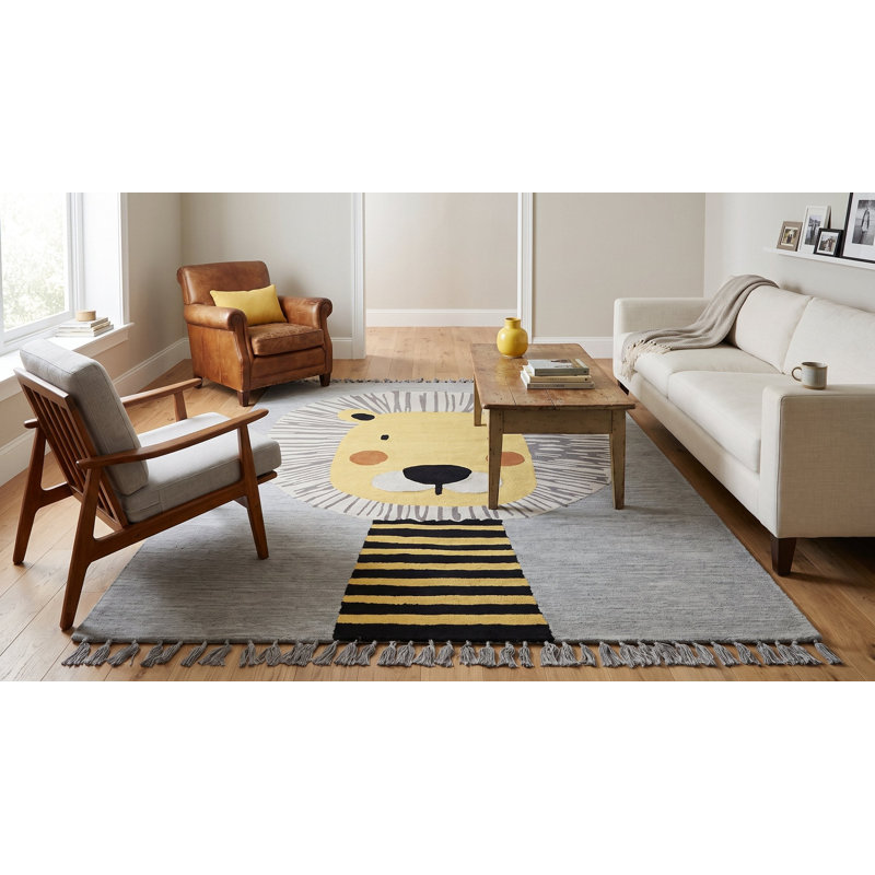 Gray Transitional Animal Children Tufted Area Rug , Fun and Stylish Rug for Adding Comfort and Playful Charm to Kids' Rooms, Playrooms, or Nursery Décor