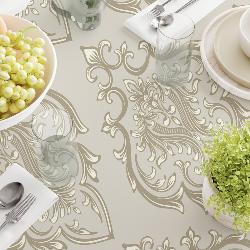 Rectangular Tablecloth, 100% Cotton, Floral 150, 104" x 52"