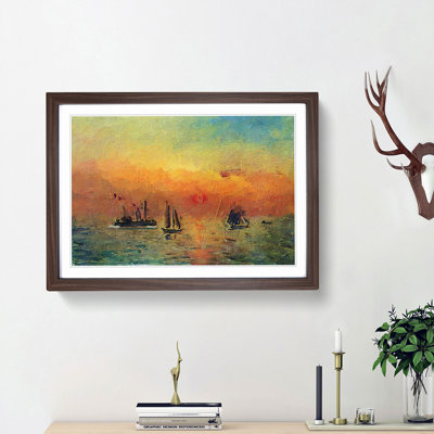 Sunrise in a Port by Fujishima Takeji - Picture Frame Painting Print