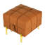 Rangement de 22 pouces en cuir rayé orange Tangy - Pet - Banc de hall d'entrée avec pieds en acier inoxydable doré-1531555424