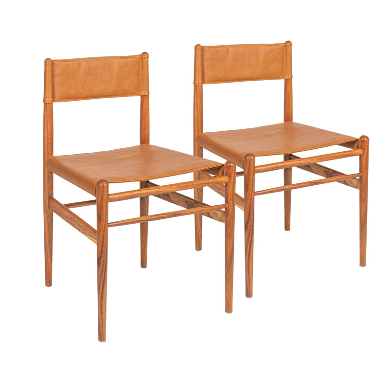 Ikast Solid Wood and Leather Dining Chair, Set of 2