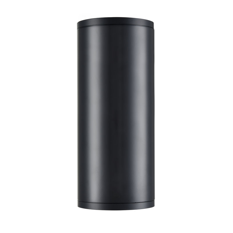 Wrought Studio™ Marcellyn LED Outdoor Wall Sconce in Powder Coated Black with Frosted Glass, 10.62" H x 4.75" W x 5.87" D