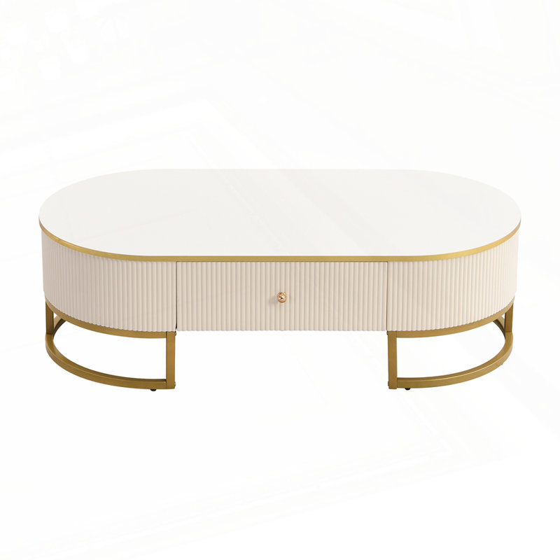 Modern Oval Coffee Table With Drawers