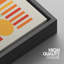 Abstrait, couleurs vives et abstraites «Œuvre abstraite et audacieuse bleu orange contemporain, images bohème de style Mid-Century moderne, impression numérique sur toile 3 pièces  -100707261-100707258