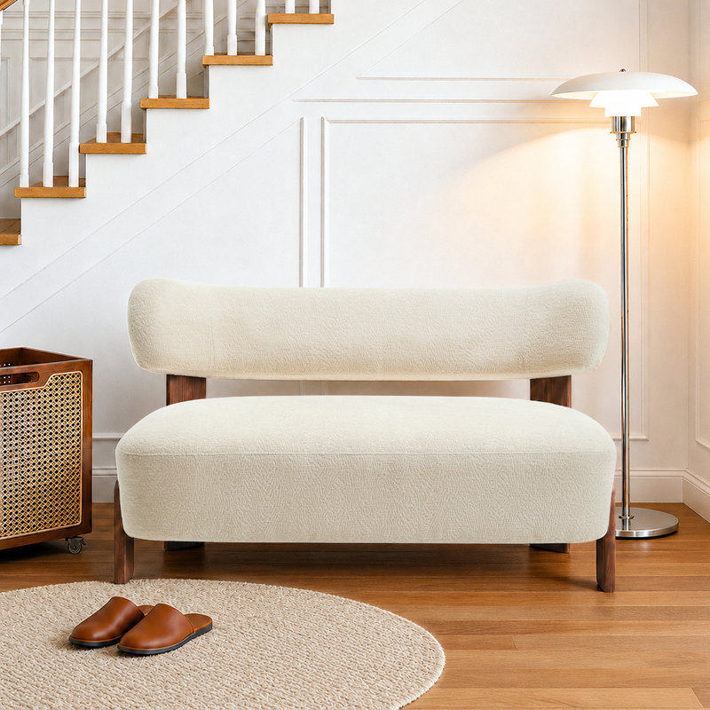 Causeuse en chenille 46 po, Beige