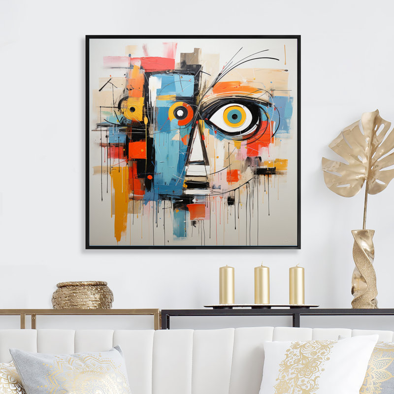 Pop Pop Robot III - Imprimé, Cadre flottant noir, H 24 po x l 24 po x P 1 po