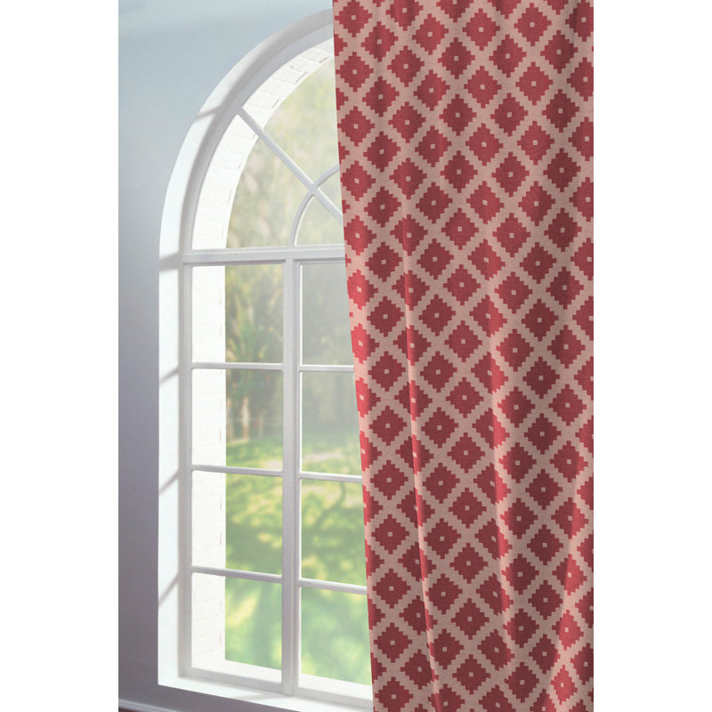 Esteban Pinch Pleat Opaque Single Curtain, 145cm Width x 245cm Drop, Dark red