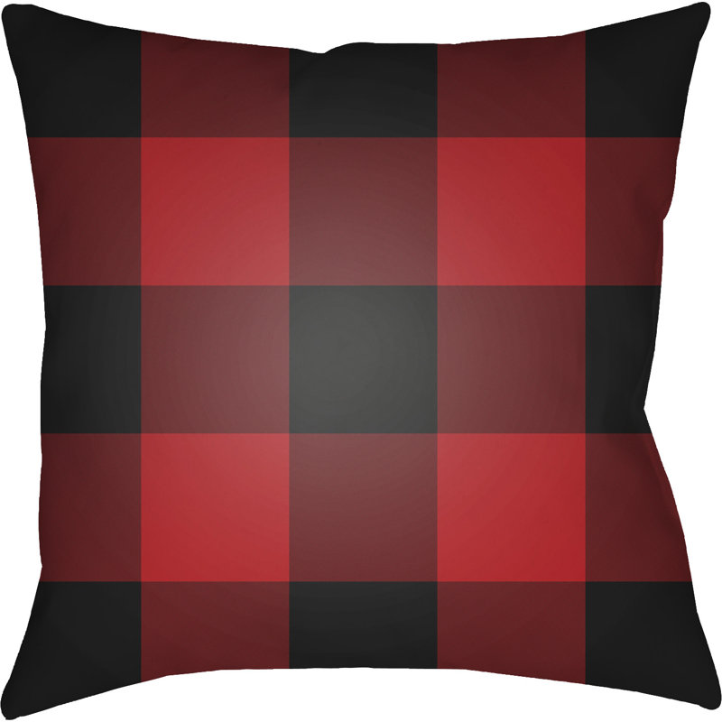 Ellayah Indoor/Outdoor Throw Pillow, 20" H x 20" W, Red/Black