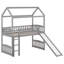 Lit mezzanine simple avec glissade, structure de lit mezzanine en bois avec échelle et toit pour enfants-1495746305