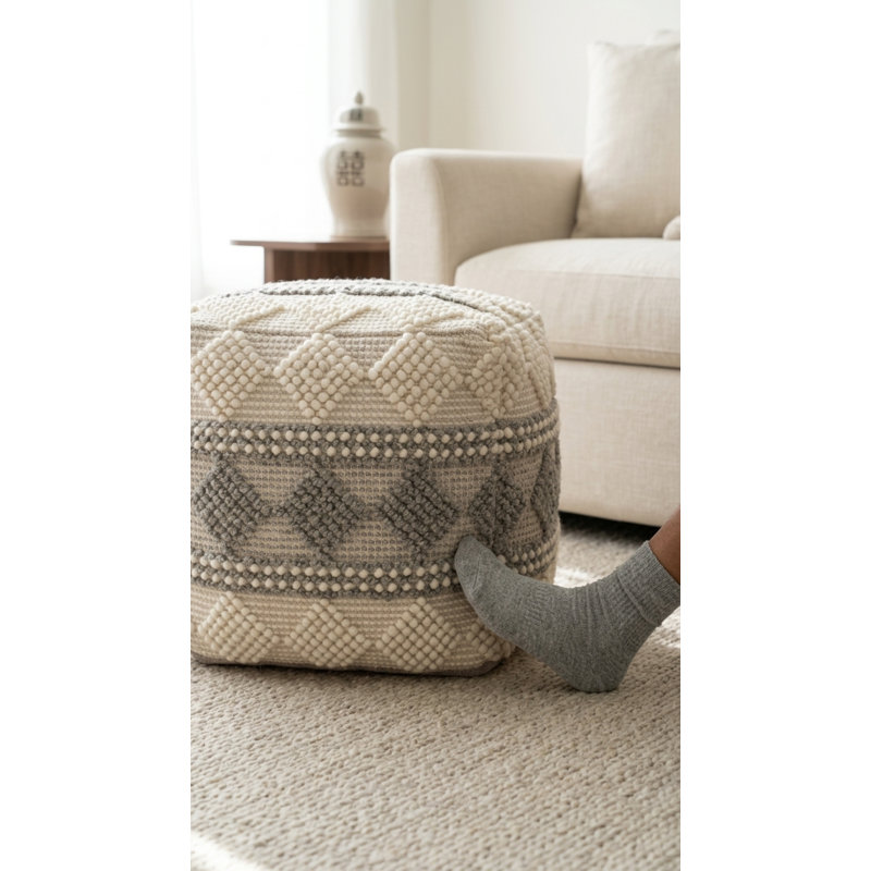 Brecken 18" Wide Square Pouf 