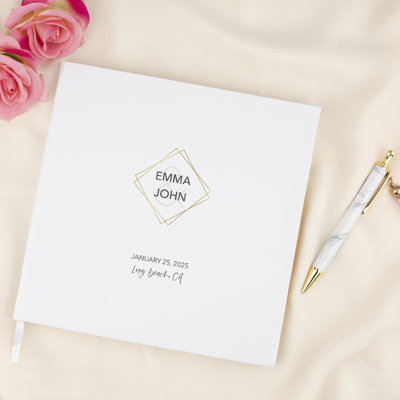 Livre d'or de mariage à motif géométrique