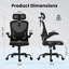 Chaise de bureau ergonomique, chaise de bureau à domicile avec appui-tête, chaise d'ordinateur à haut dossier avec accoudoirs et support lombaire réglable-794786987-794786986